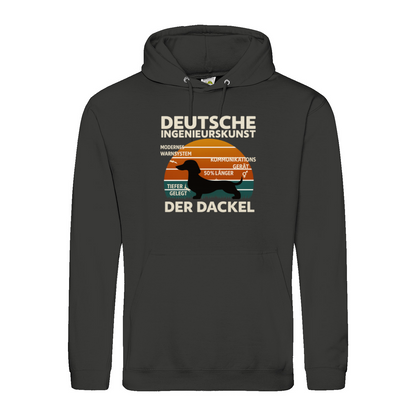 Deutsche Ingenieurskunst – Der Dackel | Satirisches Retro-Design mit Biss Hoodie