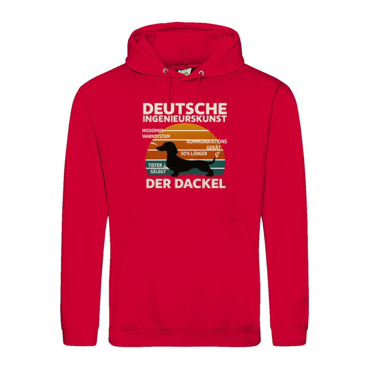 Deutsche Ingenieurskunst – Der Dackel | Satirisches Retro-Design mit Biss Hoodie