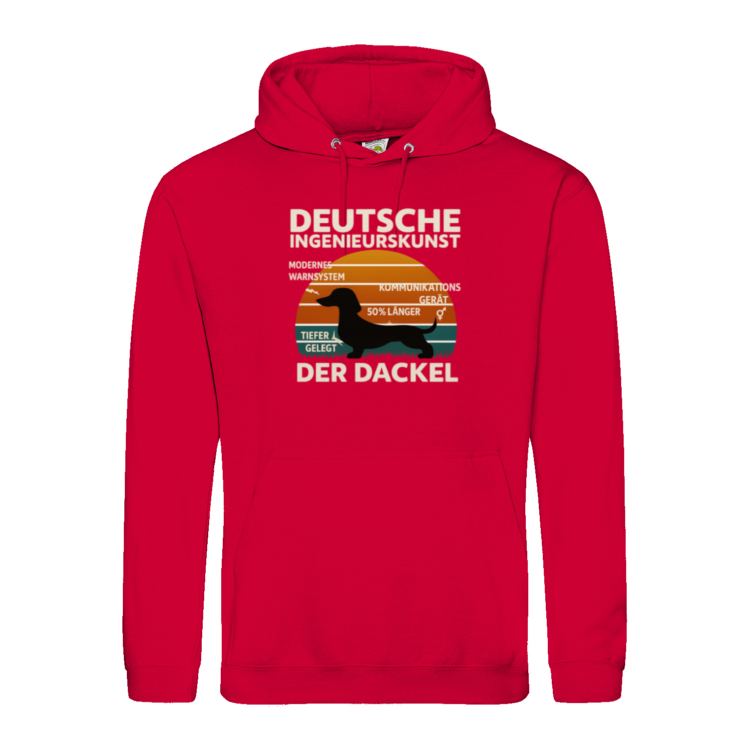 Deutsche Ingenieurskunst – Der Dackel | Satirisches Retro-Design mit Biss Hoodie