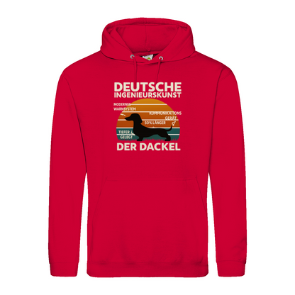 Deutsche Ingenieurskunst – Der Dackel | Satirisches Retro-Design mit Biss Hoodie