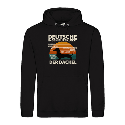 Deutsche Ingenieurskunst – Der Dackel | Satirisches Retro-Design mit Biss Hoodie