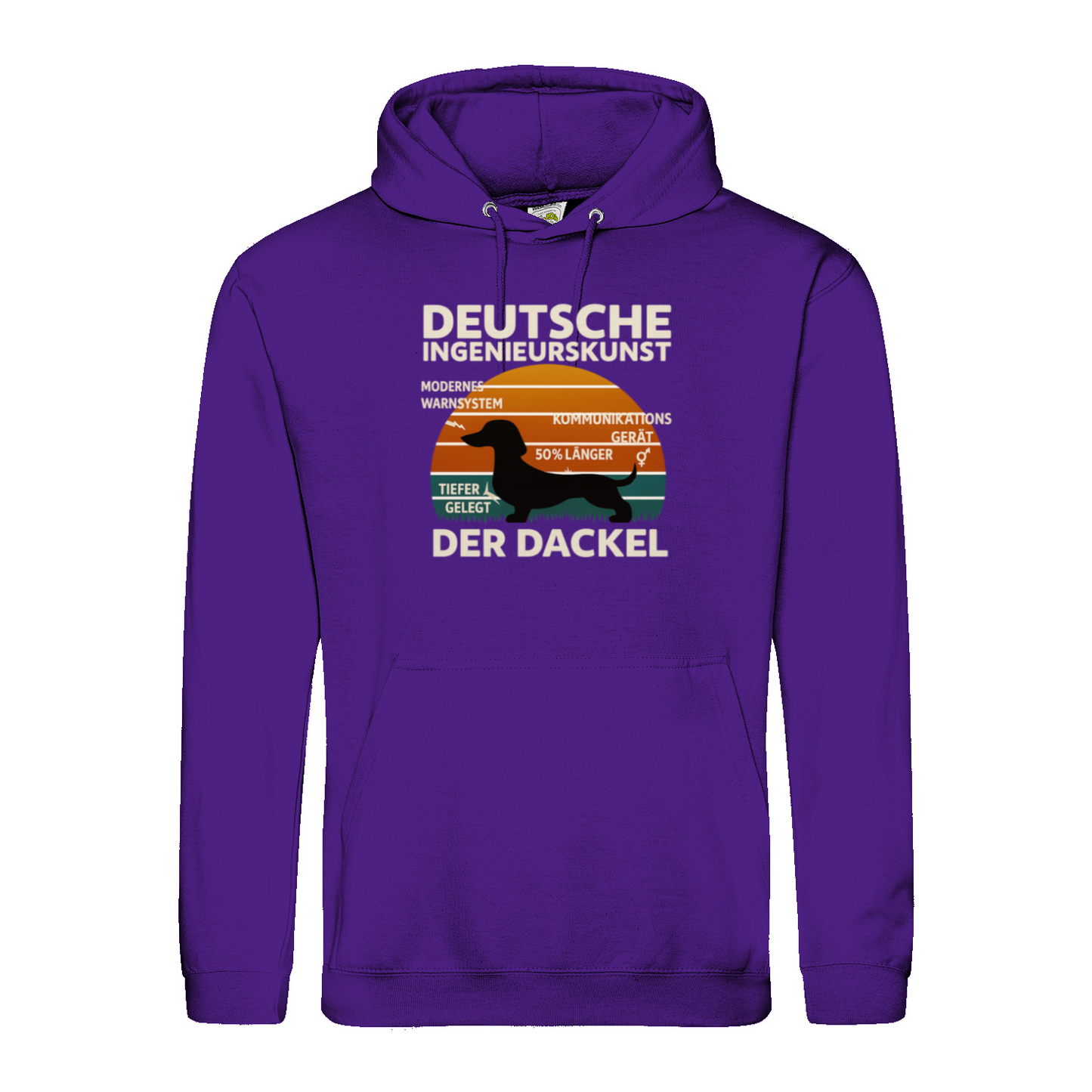 Deutsche Ingenieurskunst – Der Dackel | Satirisches Retro-Design mit Biss Hoodie