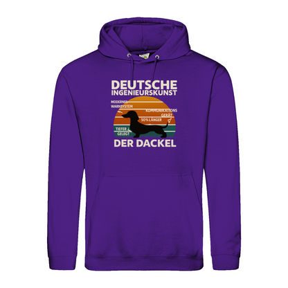 Deutsche Ingenieurskunst – Der Dackel | Satirisches Retro-Design mit Biss Hoodie