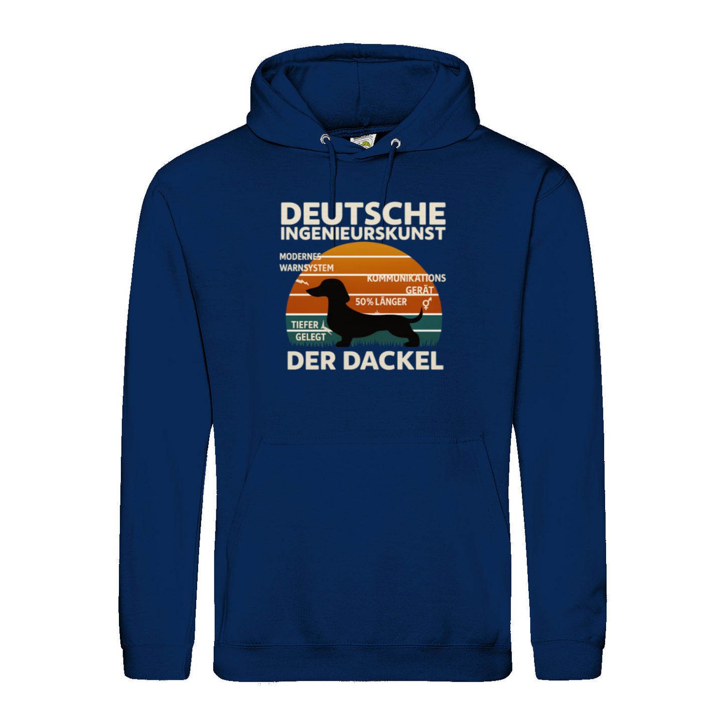 Deutsche Ingenieurskunst – Der Dackel | Satirisches Retro-Design mit Biss Hoodie