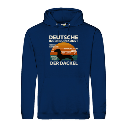 Deutsche Ingenieurskunst – Der Dackel | Satirisches Retro-Design mit Biss Hoodie