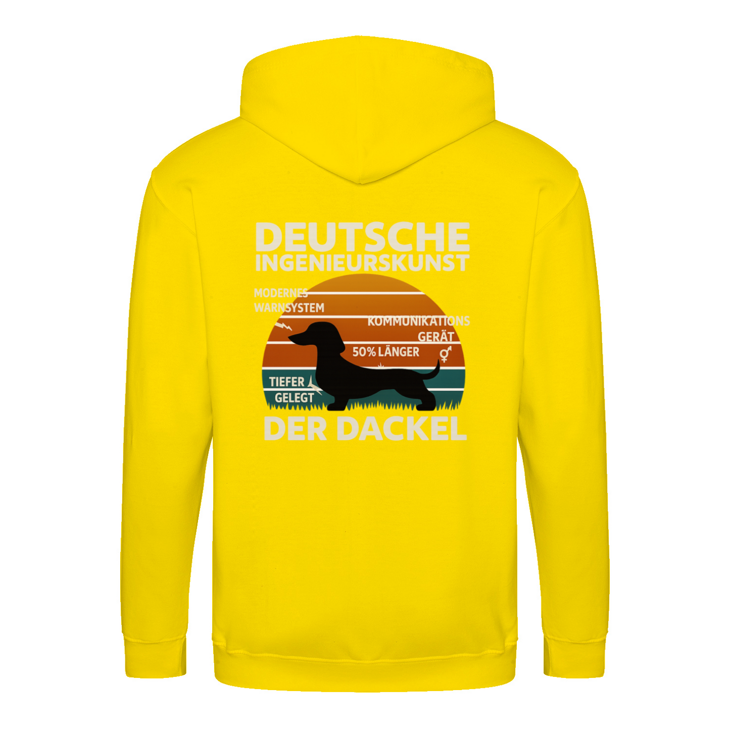 Deutsche Ingenieurskunst – Der Dackel | Satirisches Retro-Design mit Biss ZIP Hoodie