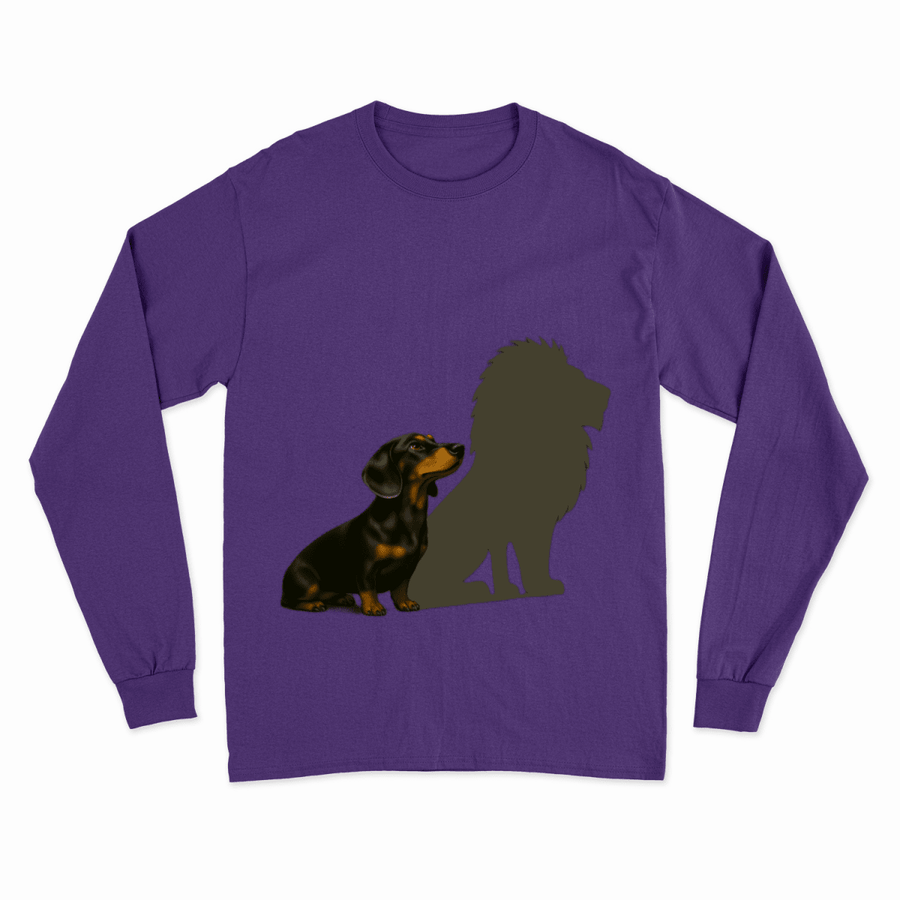 True Insights Hoodie Dackel mit Löwenschatten in Purple mit selbstbewusstem Statement-Print