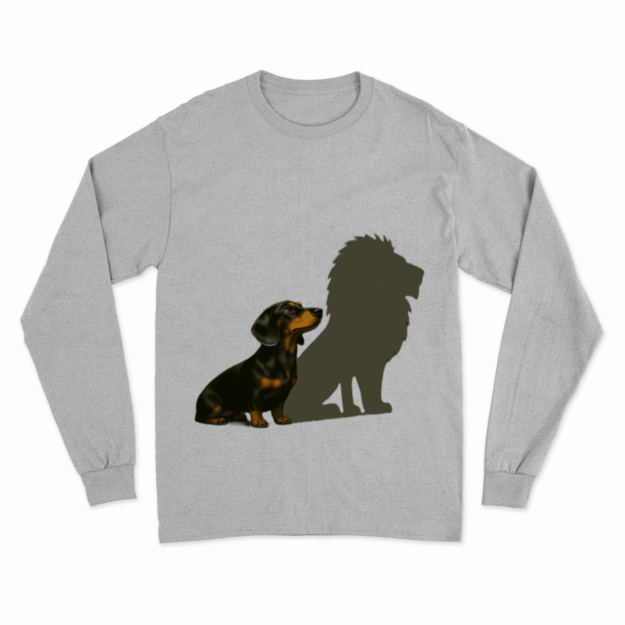 True Insights Sweatshirt Dackel mit Löwenschatten im Lifestyle-Look mit starkem Statement-Print