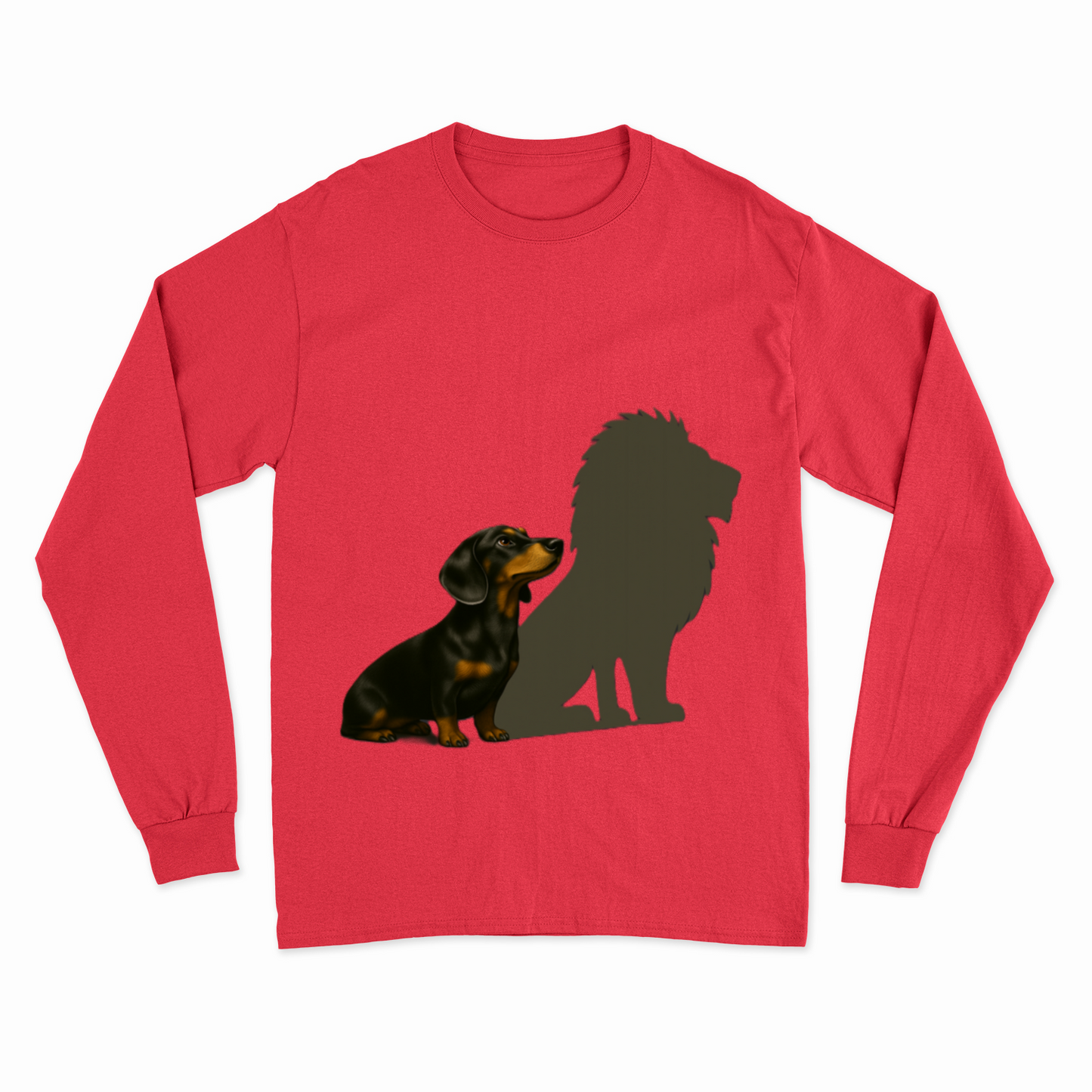 Dackel mit Löwenschatten – Sweatshirt & Hoodie | Kleine Statur. Große Wirkung.-Sweatshirt-True Insights