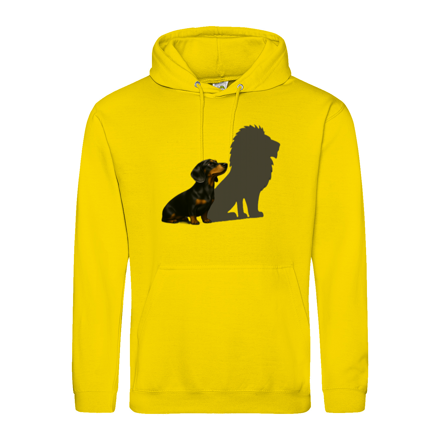 Dackel mit Löwenschatten Hoodie | Große Wirkung, ohne Worte-Hoodie-True Insights