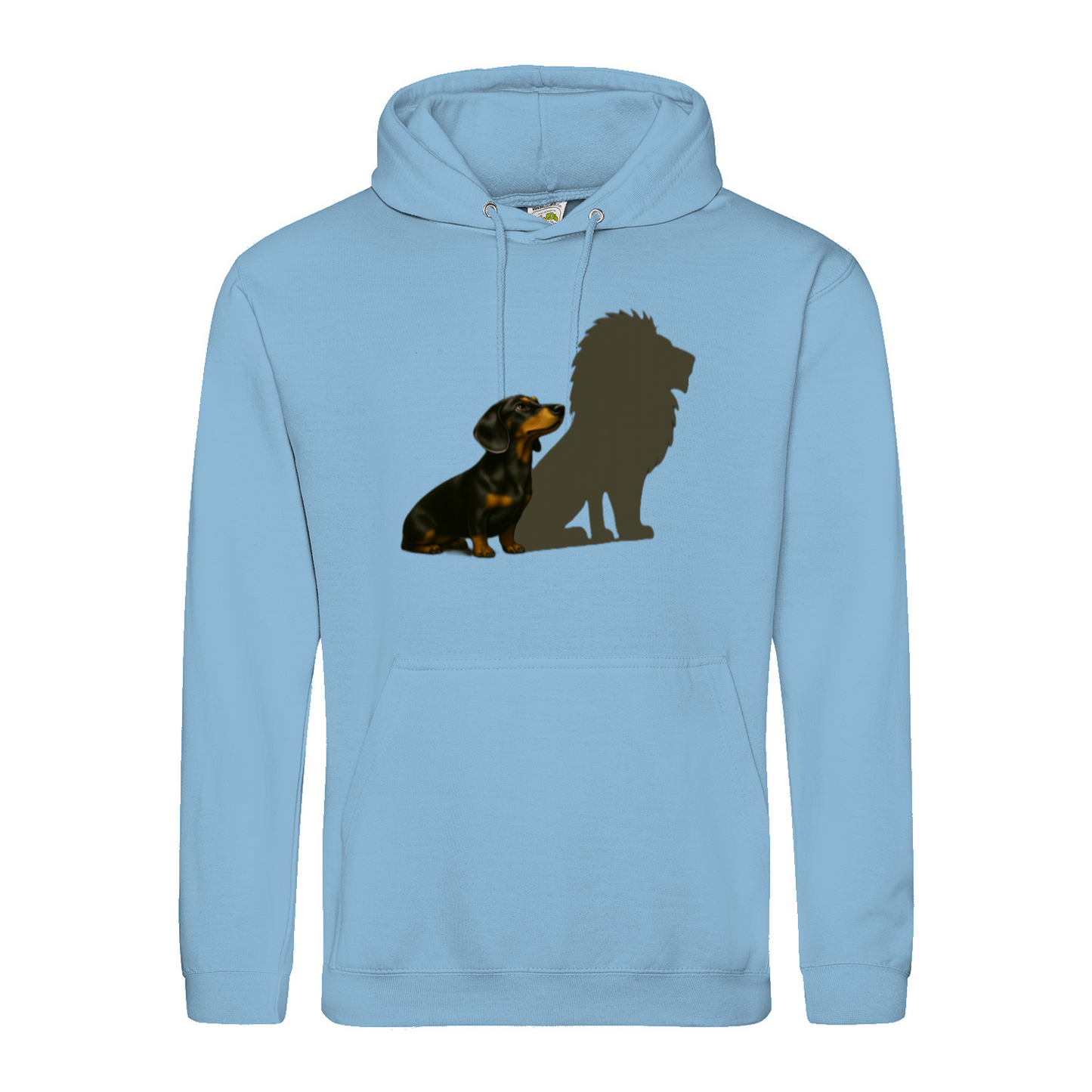 Dackel mit Löwenschatten Hoodie | Große Wirkung, ohne Worte-Hoodie-True Insights