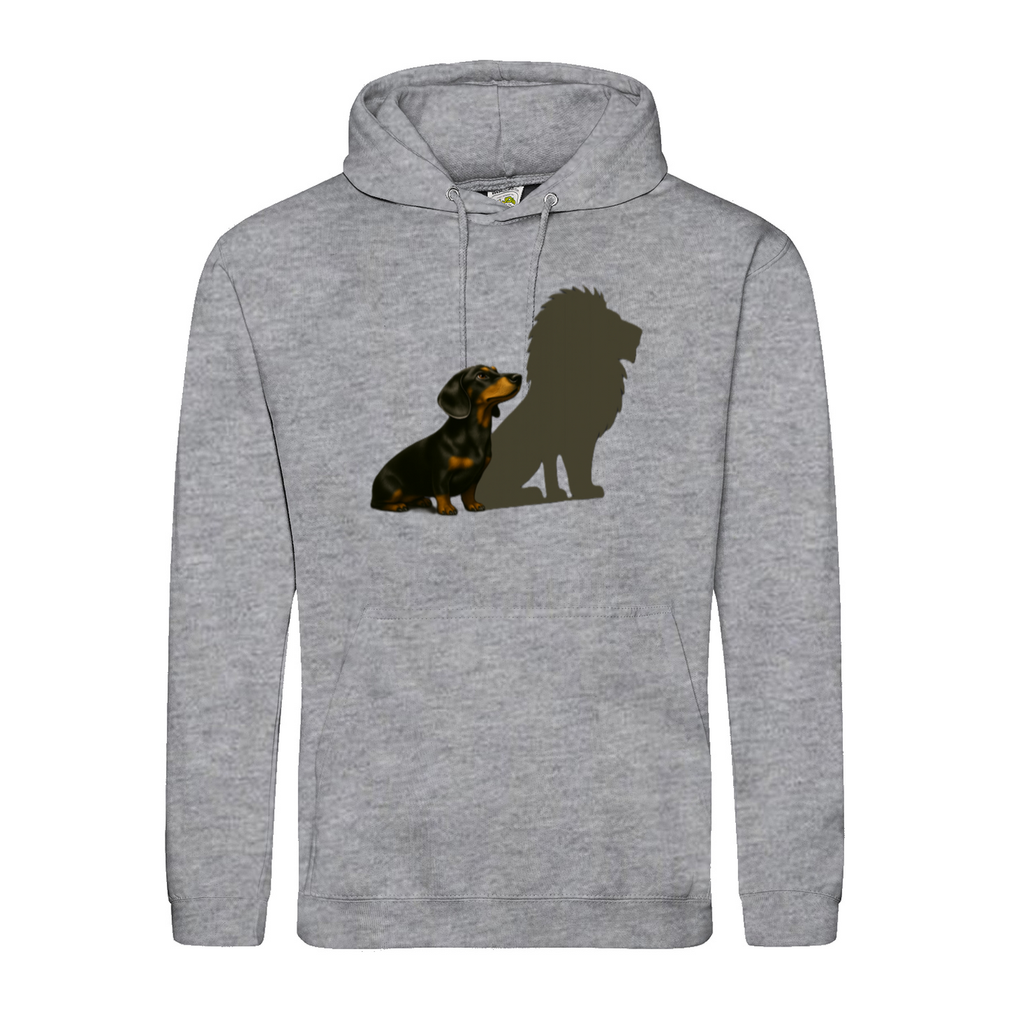 Dackel mit Löwenschatten Hoodie | Große Wirkung, ohne Worte-Hoodie-True Insights