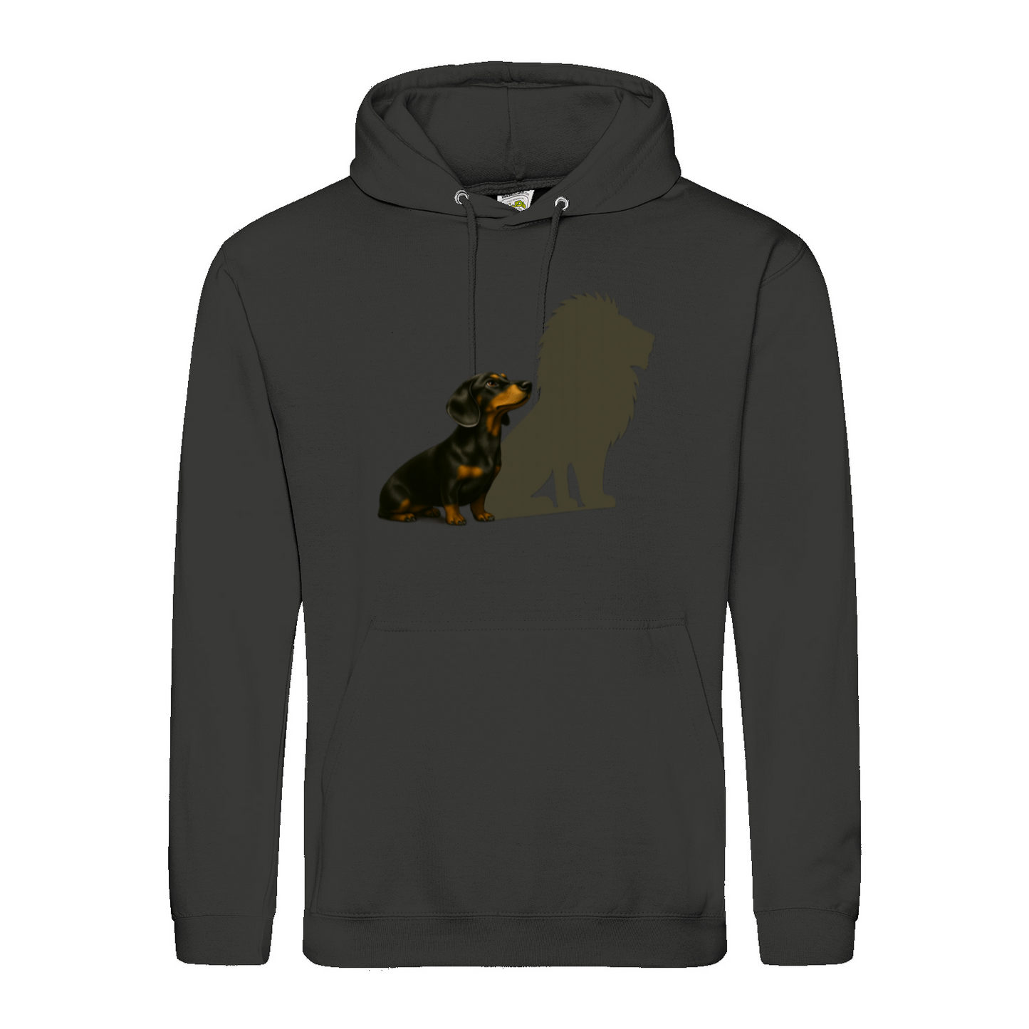 Dackel mit Löwenschatten Hoodie | Große Wirkung, ohne Worte-Hoodie-True Insights