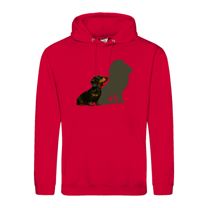 Dackel mit Löwenschatten Hoodie | Große Wirkung, ohne Worte-Hoodie-True Insights