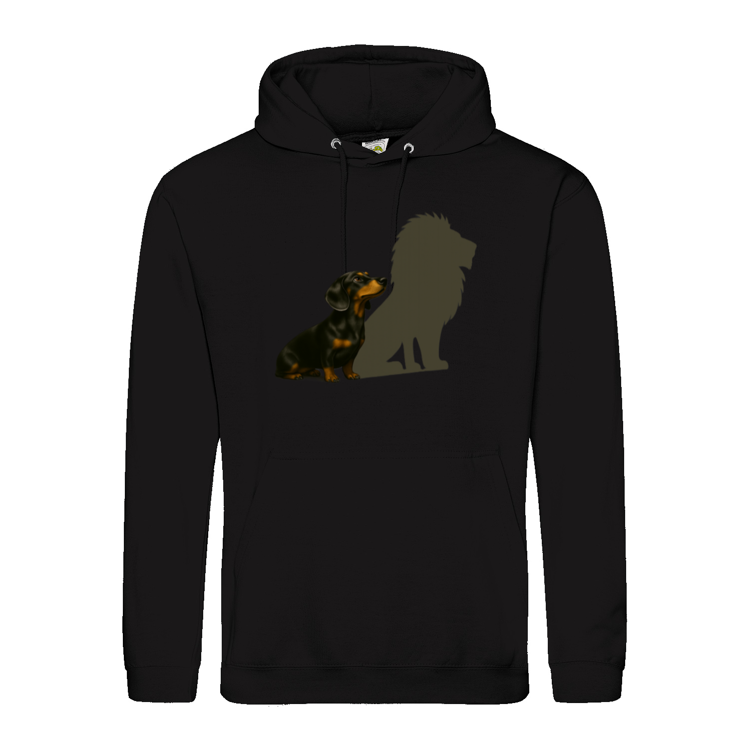 Dackel mit Löwenschatten Hoodie | Große Wirkung, ohne Worte-Hoodie-True Insights