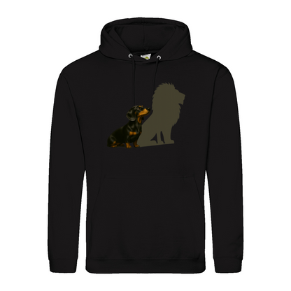 Dackel mit Löwenschatten Hoodie | Große Wirkung, ohne Worte-Hoodie-True Insights