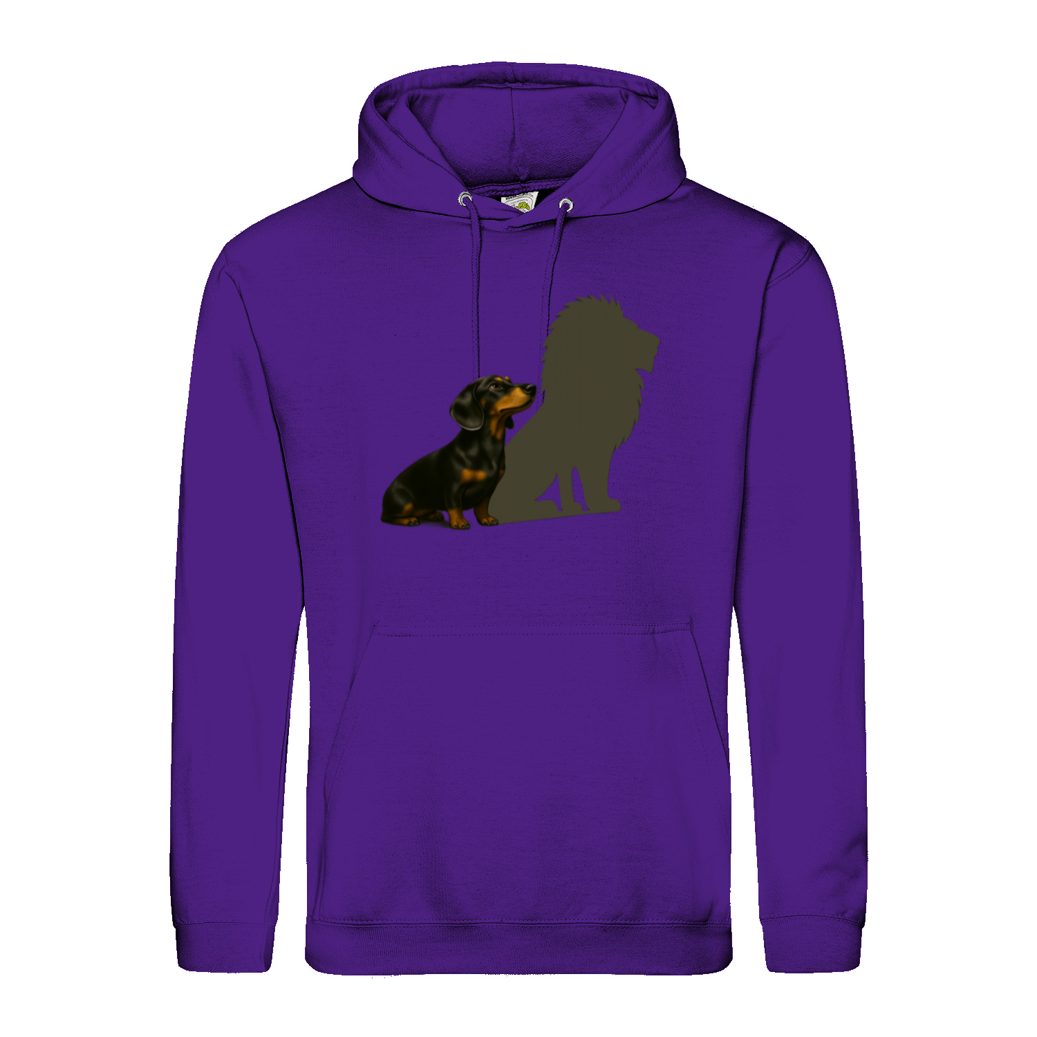 Dackel mit Löwenschatten Hoodie | Große Wirkung, ohne Worte-Hoodie-True Insights