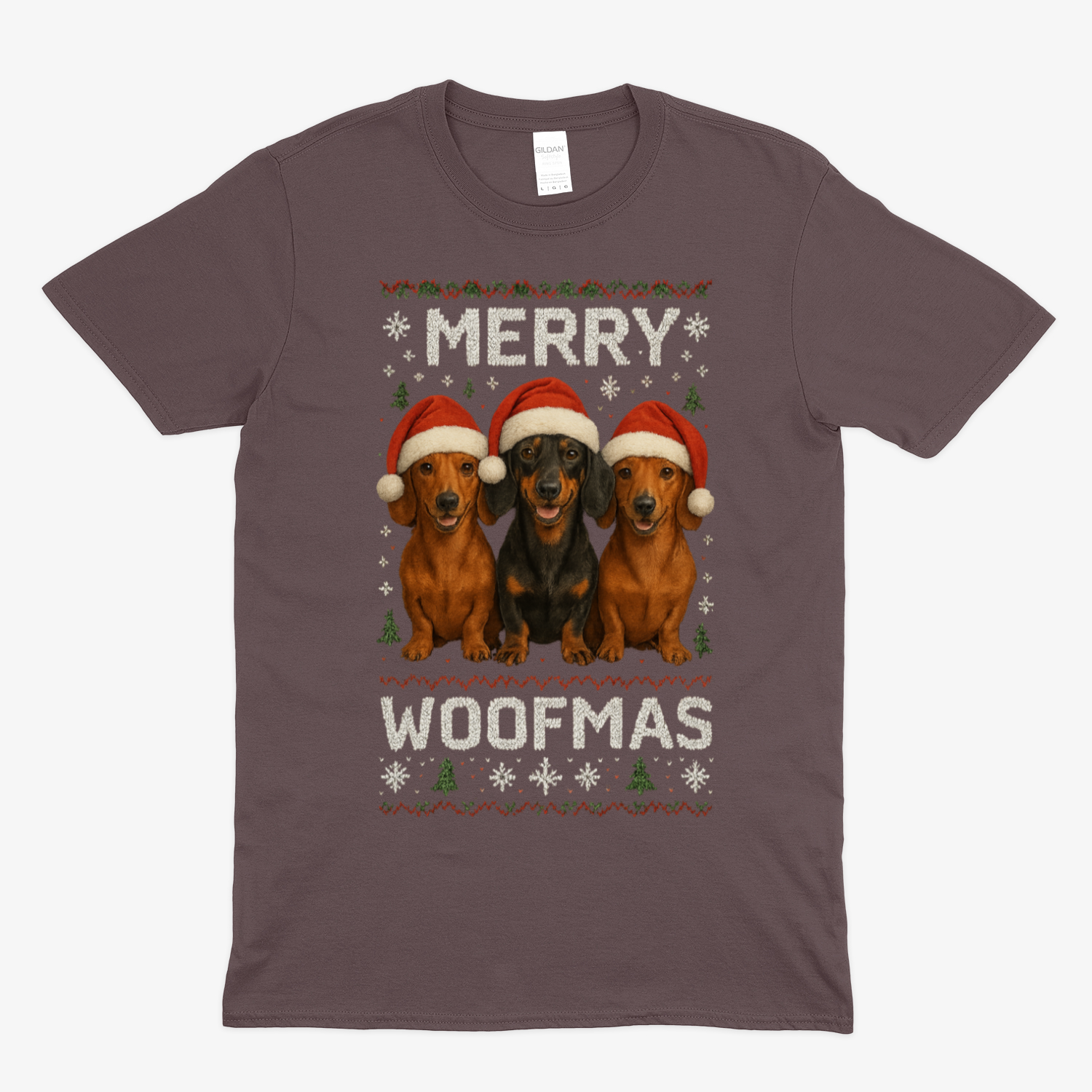 Merry Woofmas Shirt – Lustiges Dackel Weihnachtsmotiv-T-Shirt-True Insights