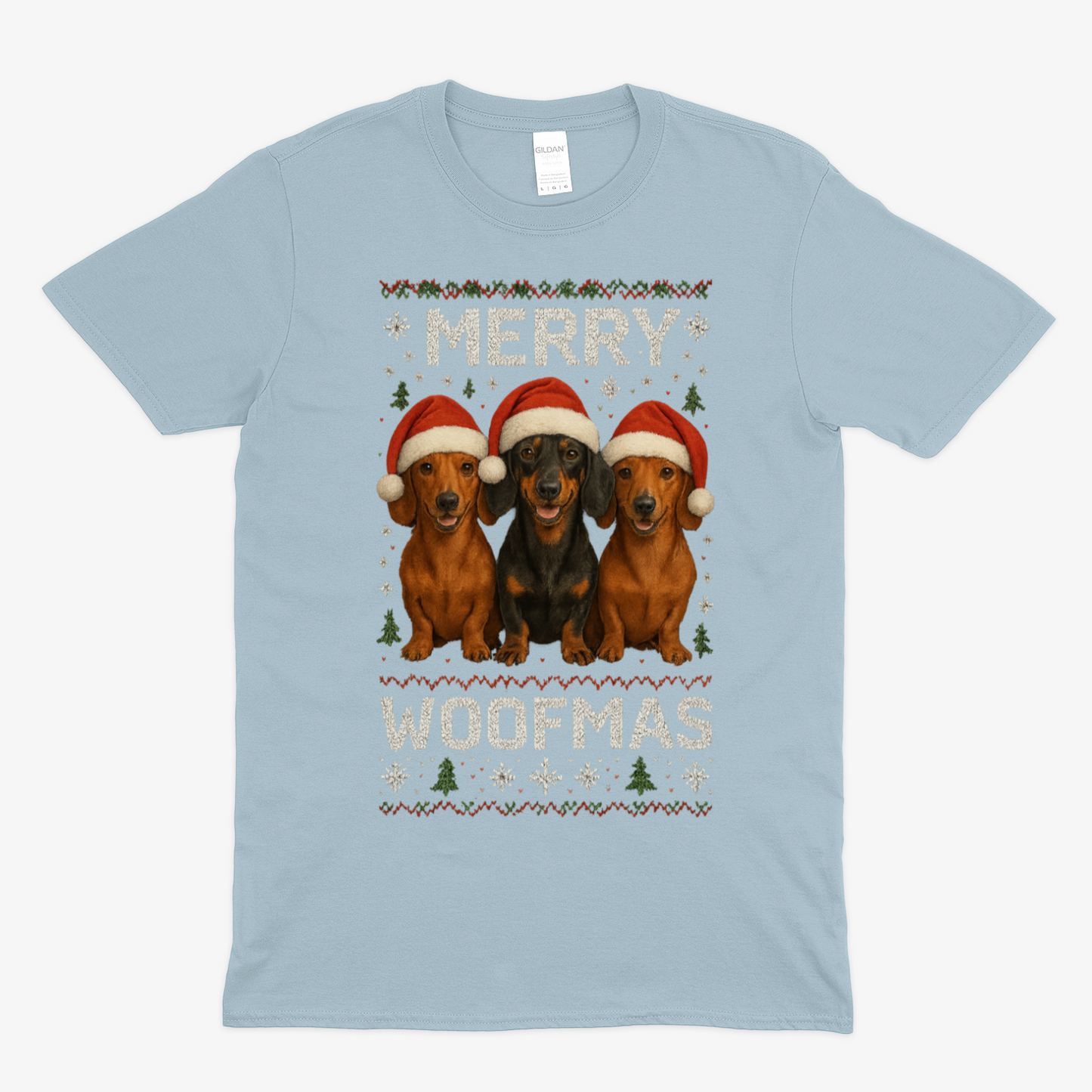 Merry Woofmas Shirt – Lustiges Dackel Weihnachtsmotiv-T-Shirt-True Insights