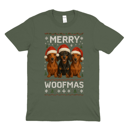 Merry Woofmas Shirt – Lustiges Dackel Weihnachtsmotiv-T-Shirt-True Insights
