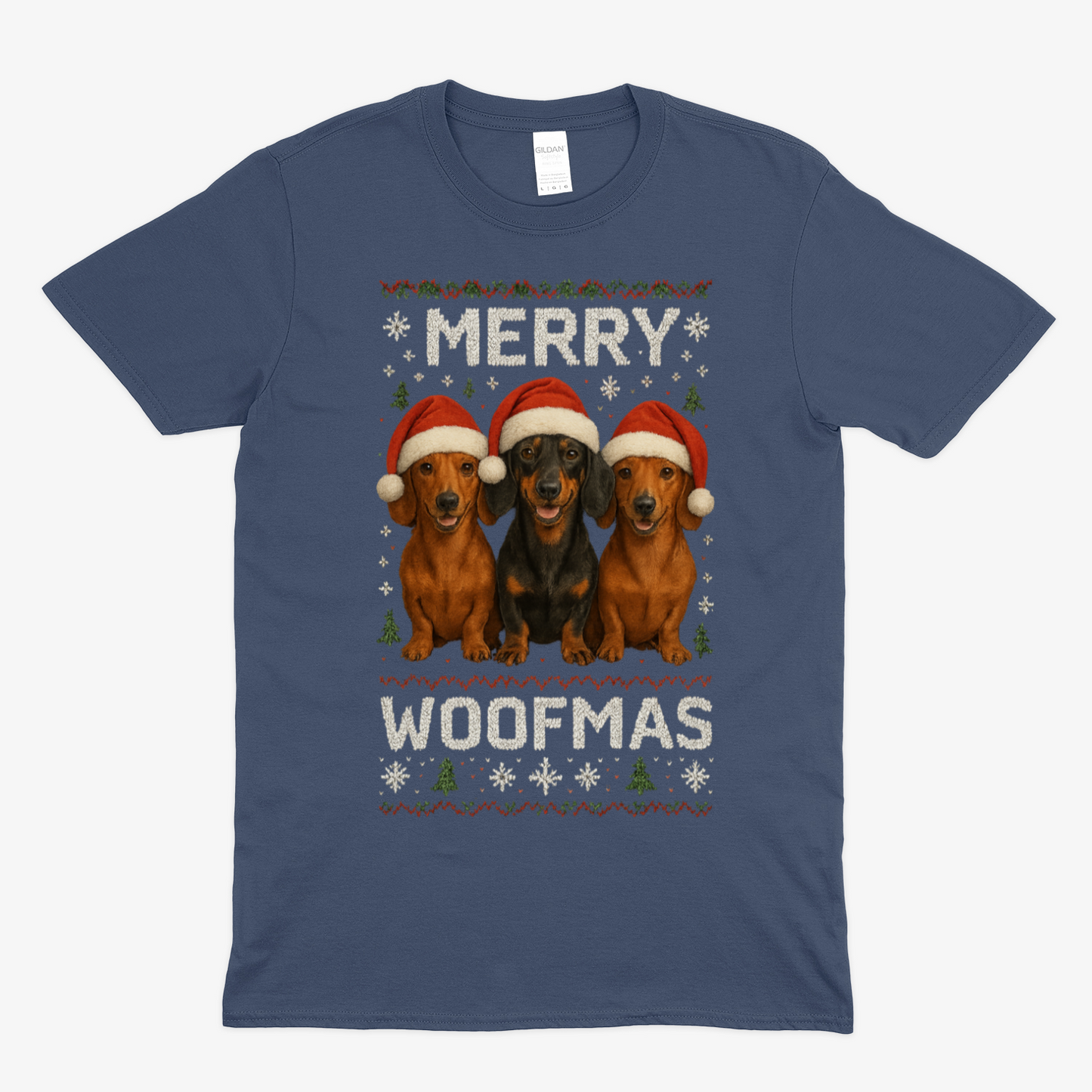 Merry Woofmas Shirt – Lustiges Dackel Weihnachtsmotiv-T-Shirt-True Insights