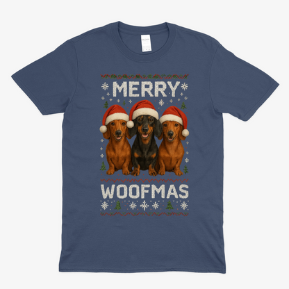 Merry Woofmas Shirt – Lustiges Dackel Weihnachtsmotiv-T-Shirt-True Insights