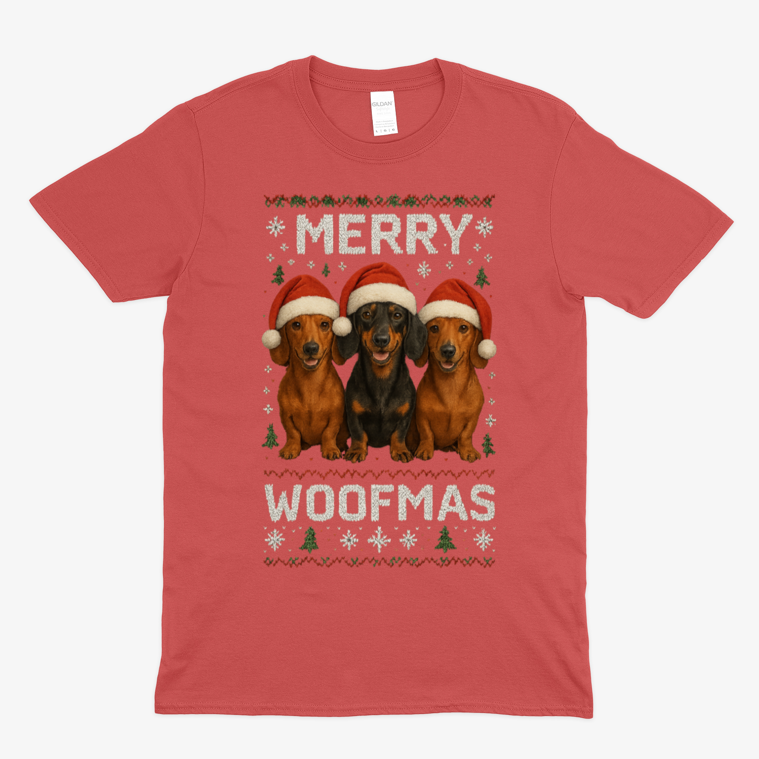 Merry Woofmas Shirt – Lustiges Dackel Weihnachtsmotiv-T-Shirt-True Insights