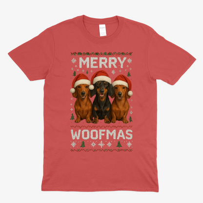 Merry Woofmas Shirt – Lustiges Dackel Weihnachtsmotiv-T-Shirt-True Insights