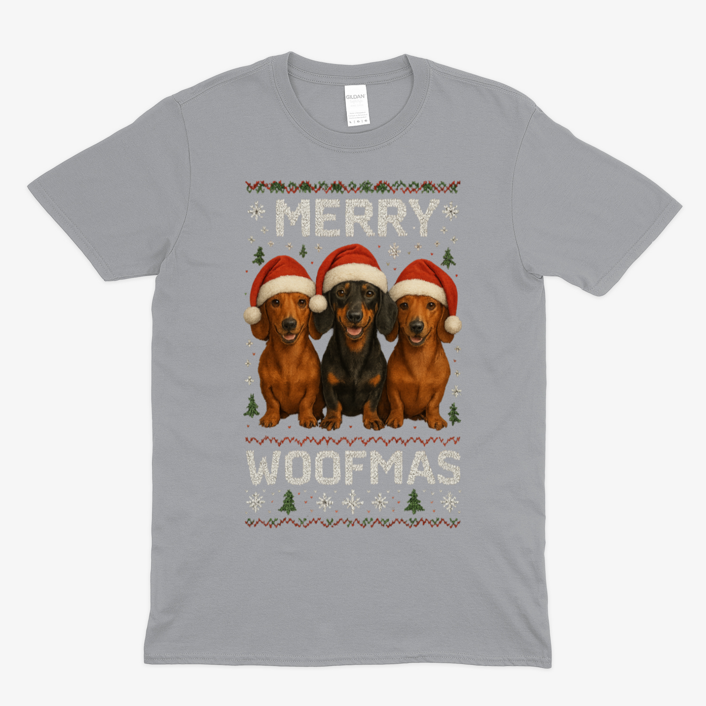 Merry Woofmas Shirt – Lustiges Dackel Weihnachtsmotiv-T-Shirt-True Insights