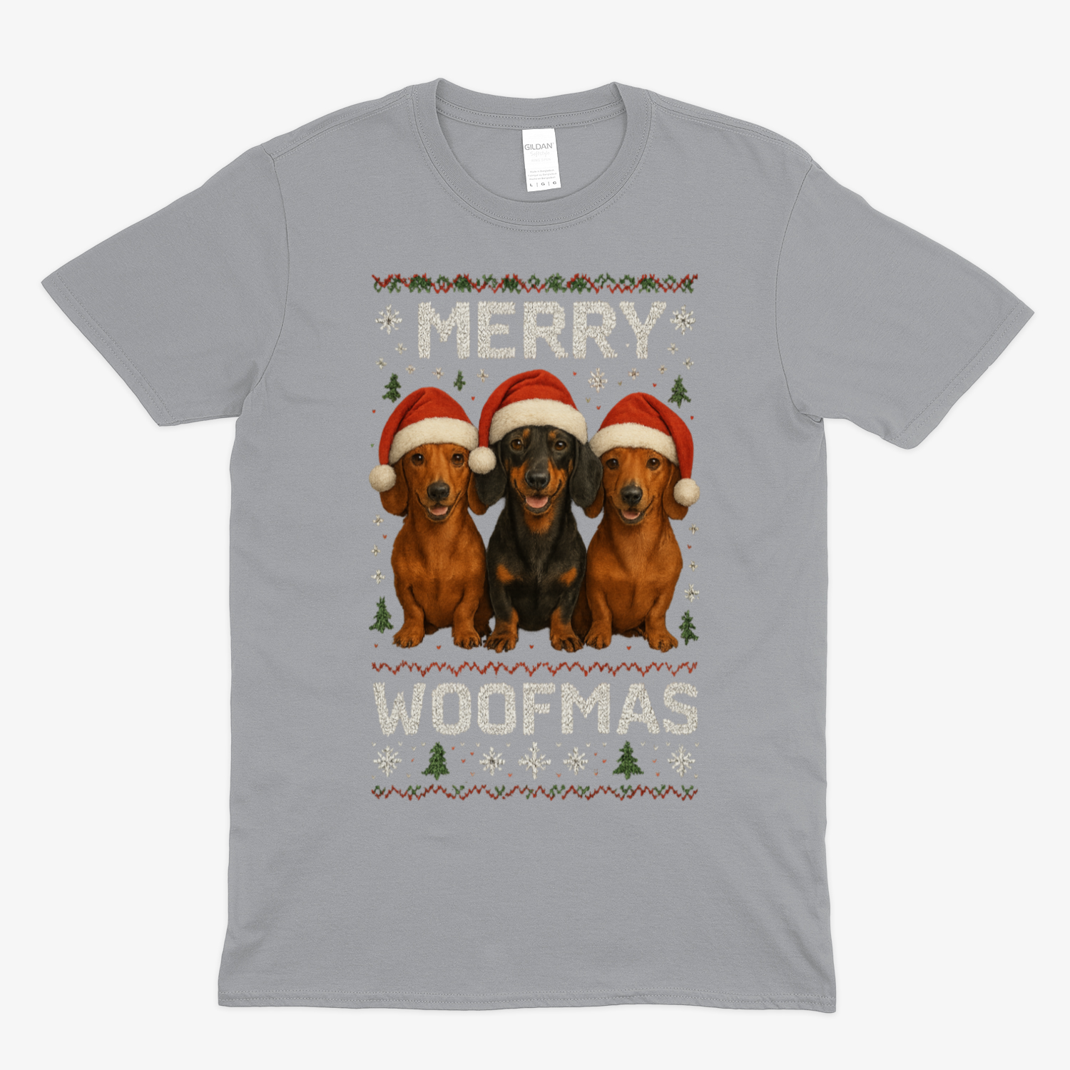 Merry Woofmas Shirt – Lustiges Dackel Weihnachtsmotiv-T-Shirt-True Insights