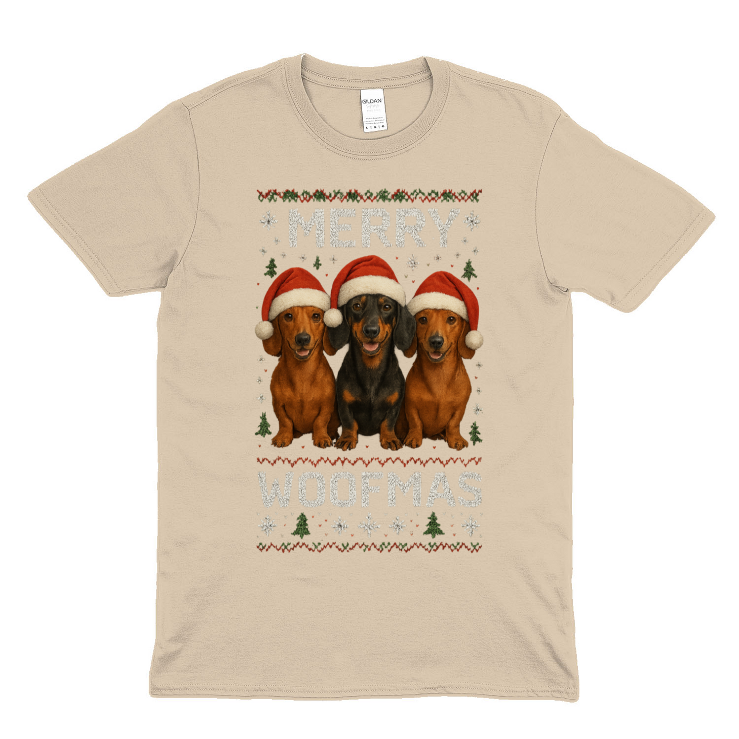 Merry Woofmas Shirt – Lustiges Dackel Weihnachtsmotiv-T-Shirt-True Insights