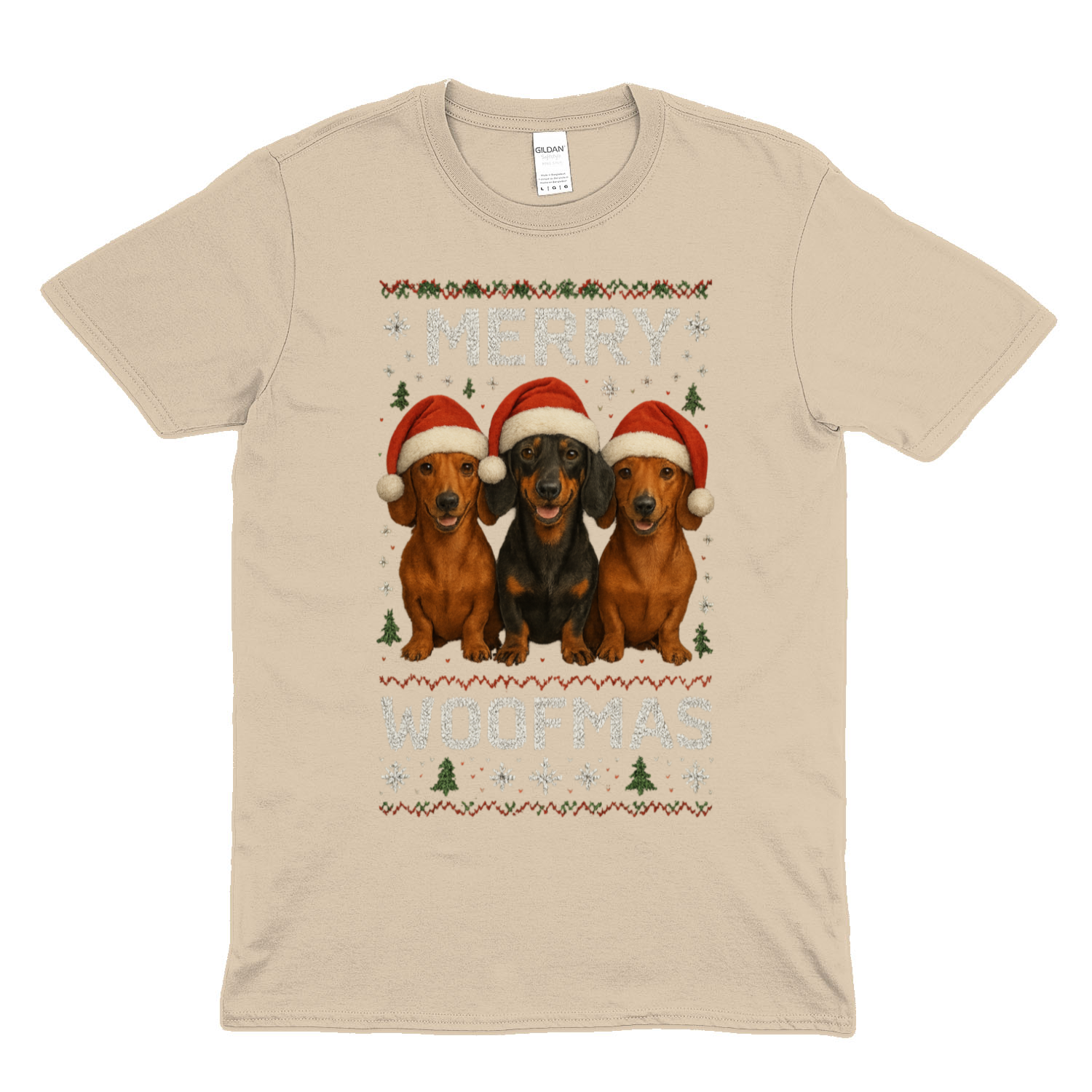 Merry Woofmas Shirt – Lustiges Dackel Weihnachtsmotiv-T-Shirt-True Insights