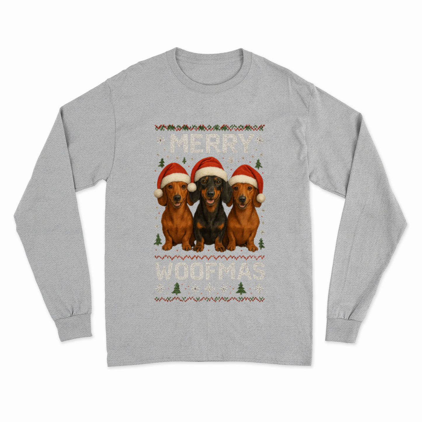 Merry Woofmas Sweatshirt – Dackel Weihnachtsmotiv-Sweatshirt-True Insights