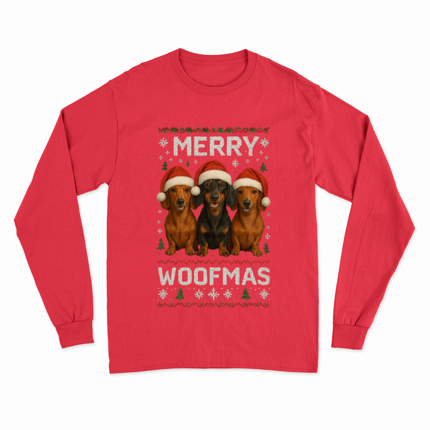 Merry Woofmas Sweatshirt – Dackel Weihnachtsmotiv-Sweatshirt-True Insights