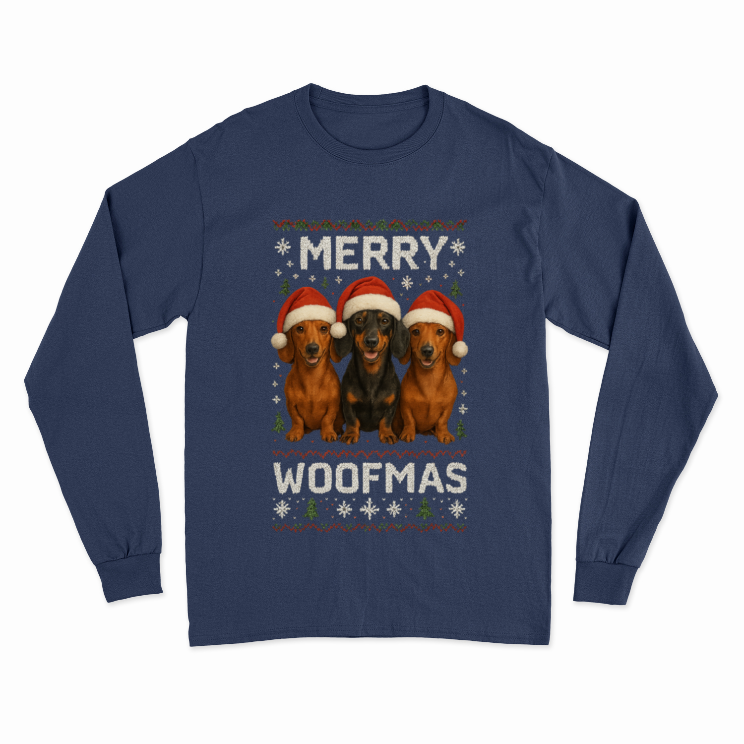 Merry Woofmas Sweatshirt – Dackel Weihnachtsmotiv-Sweatshirt-True Insights