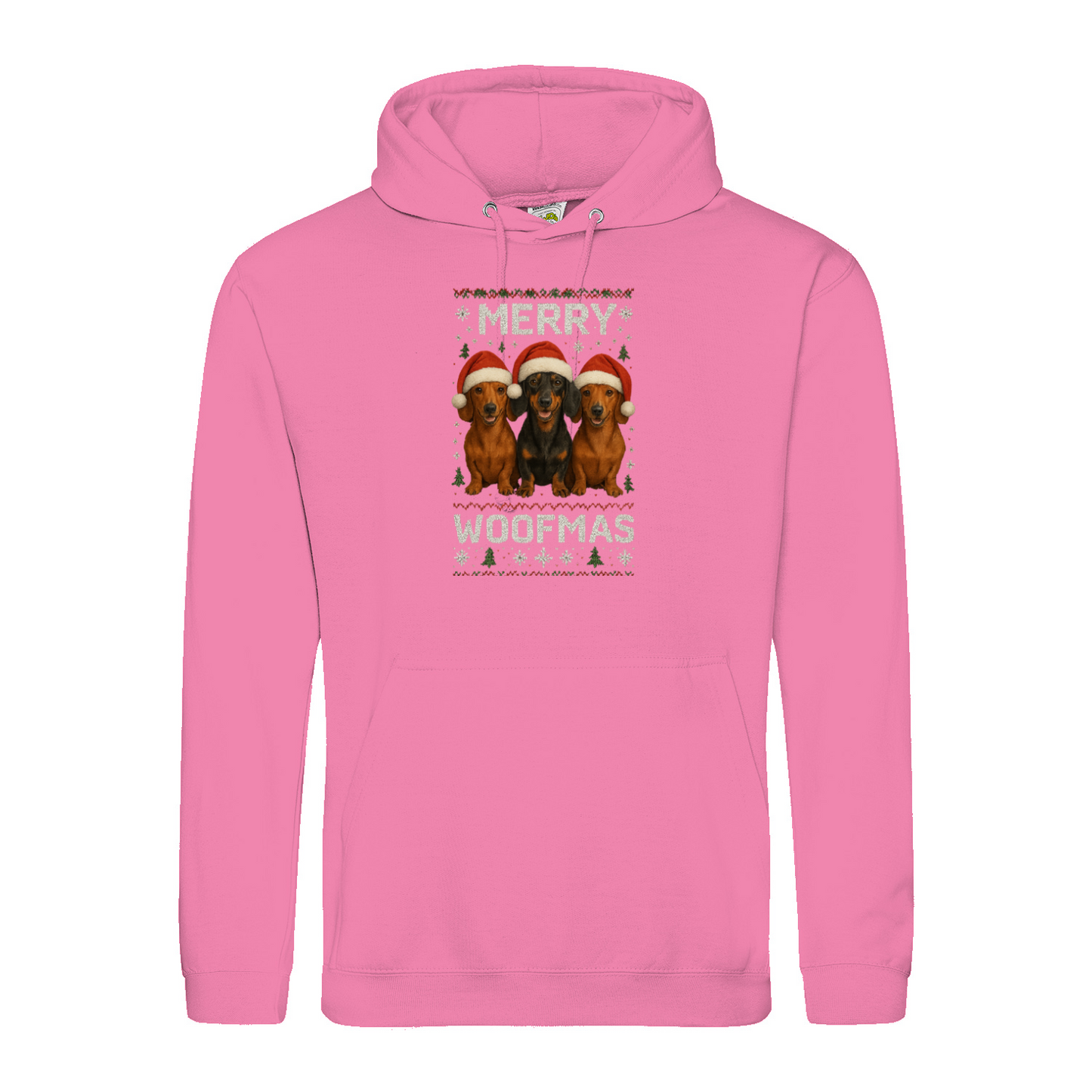 Merry Woofmas Hoodie – Lustiger Dackel Weihnachts-Hoodie-Hoodie-True Insights