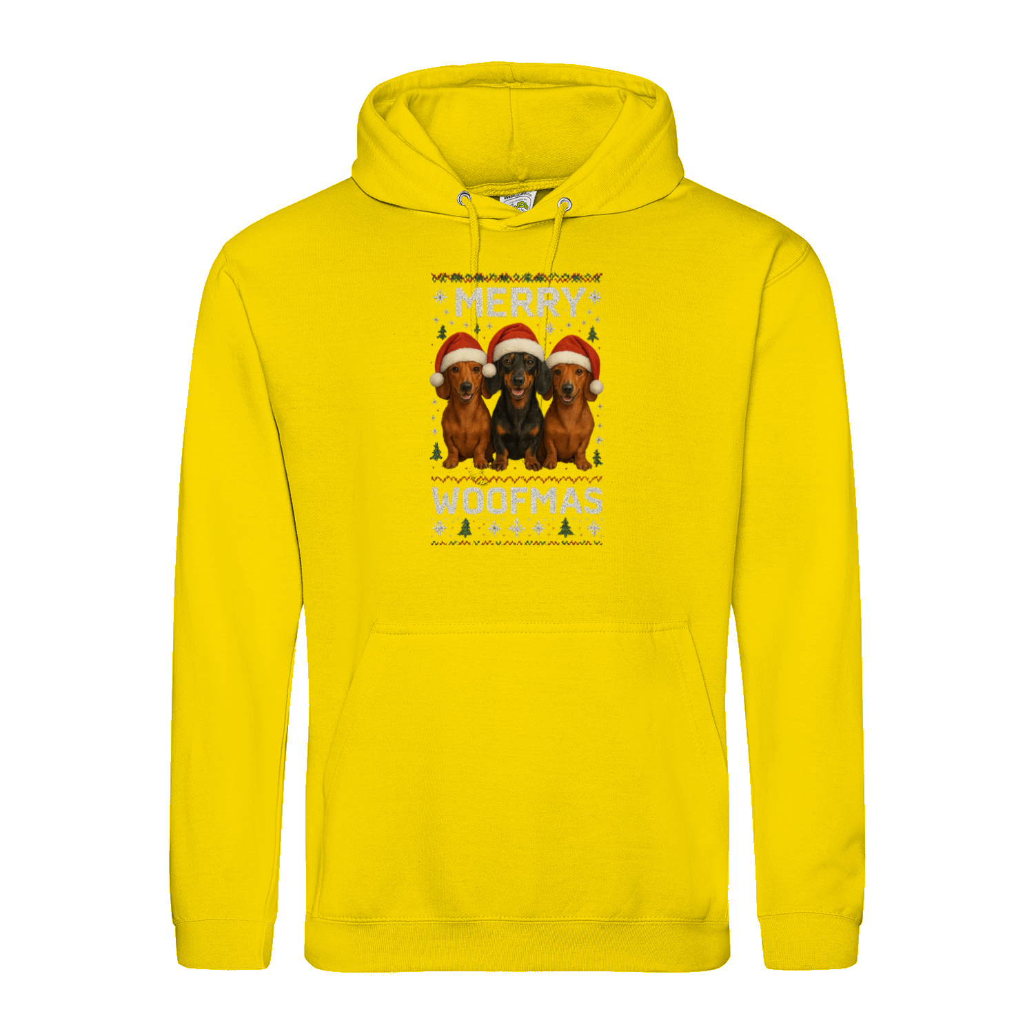 Merry Woofmas Hoodie – Lustiger Dackel Weihnachts-Hoodie-Hoodie-True Insights