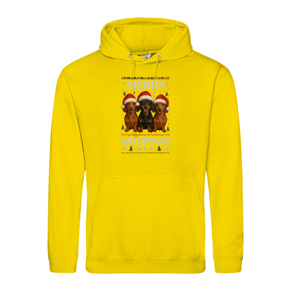 Merry Woofmas Hoodie – Lustiger Dackel Weihnachts-Hoodie-Hoodie-True Insights