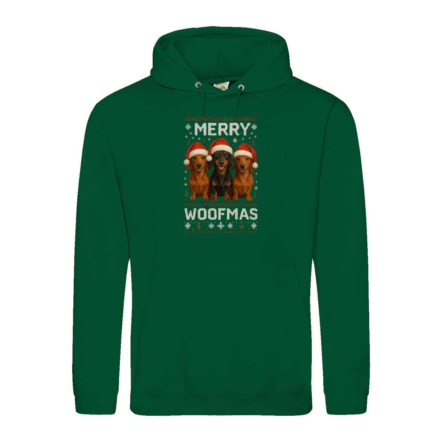 Merry Woofmas Hoodie – Lustiger Dackel Weihnachts-Hoodie-Hoodie-True Insights