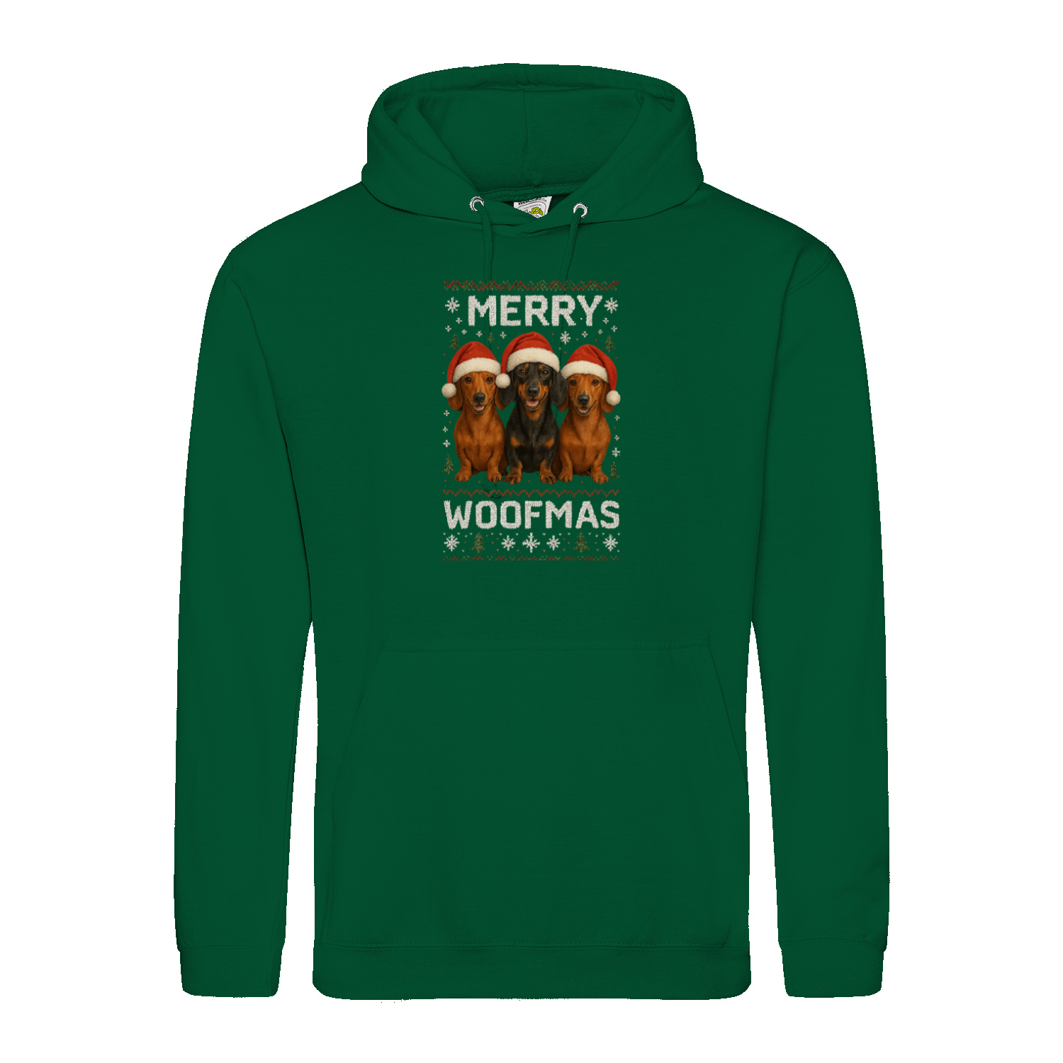 Merry Woofmas Hoodie – Lustiger Dackel Weihnachts-Hoodie-Hoodie-True Insights