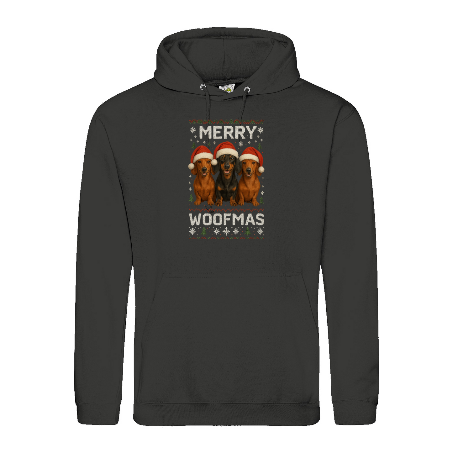 Merry Woofmas Hoodie – Lustiger Dackel Weihnachts-Hoodie-Hoodie-True Insights