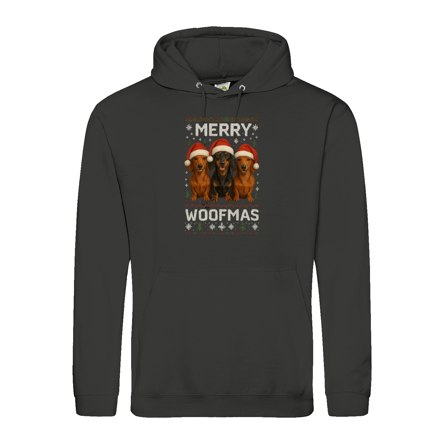Merry Woofmas Hoodie – Lustiger Dackel Weihnachts-Hoodie-Hoodie-True Insights
