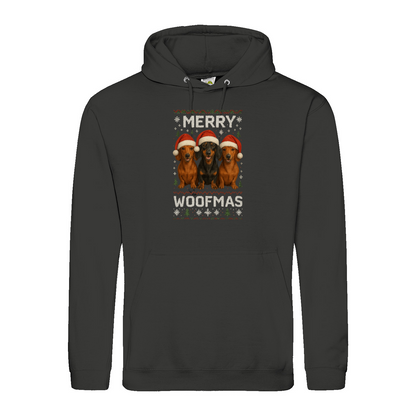 Merry Woofmas Hoodie – Lustiger Dackel Weihnachts-Hoodie-Hoodie-True Insights