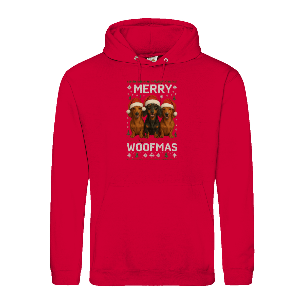 Merry Woofmas Hoodie – Lustiger Dackel Weihnachts-Hoodie-Hoodie-True Insights