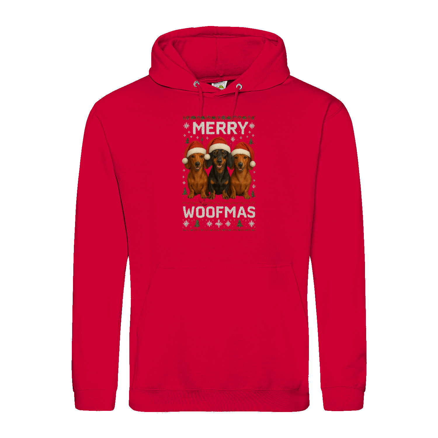 Merry Woofmas Hoodie – Lustiger Dackel Weihnachts-Hoodie-Hoodie-True Insights