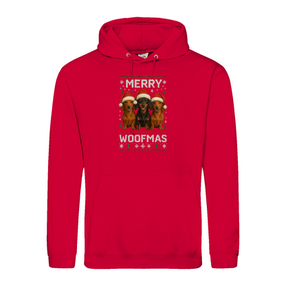 Merry Woofmas Hoodie – Lustiger Dackel Weihnachts-Hoodie-Hoodie-True Insights