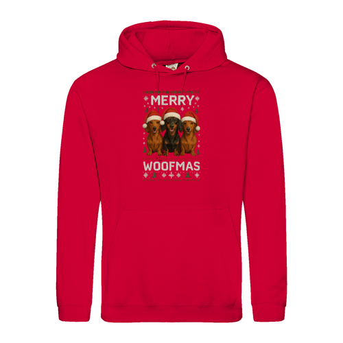 Merry Woofmas Hoodie – Lustiger Dackel Weihnachts-Hoodie-Hoodie-True Insights