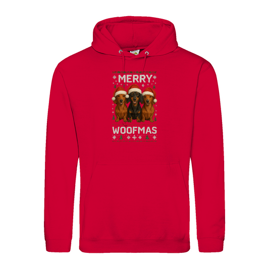 Merry Woofmas Hoodie – Lustiger Dackel Weihnachts-Hoodie-Hoodie-True Insights