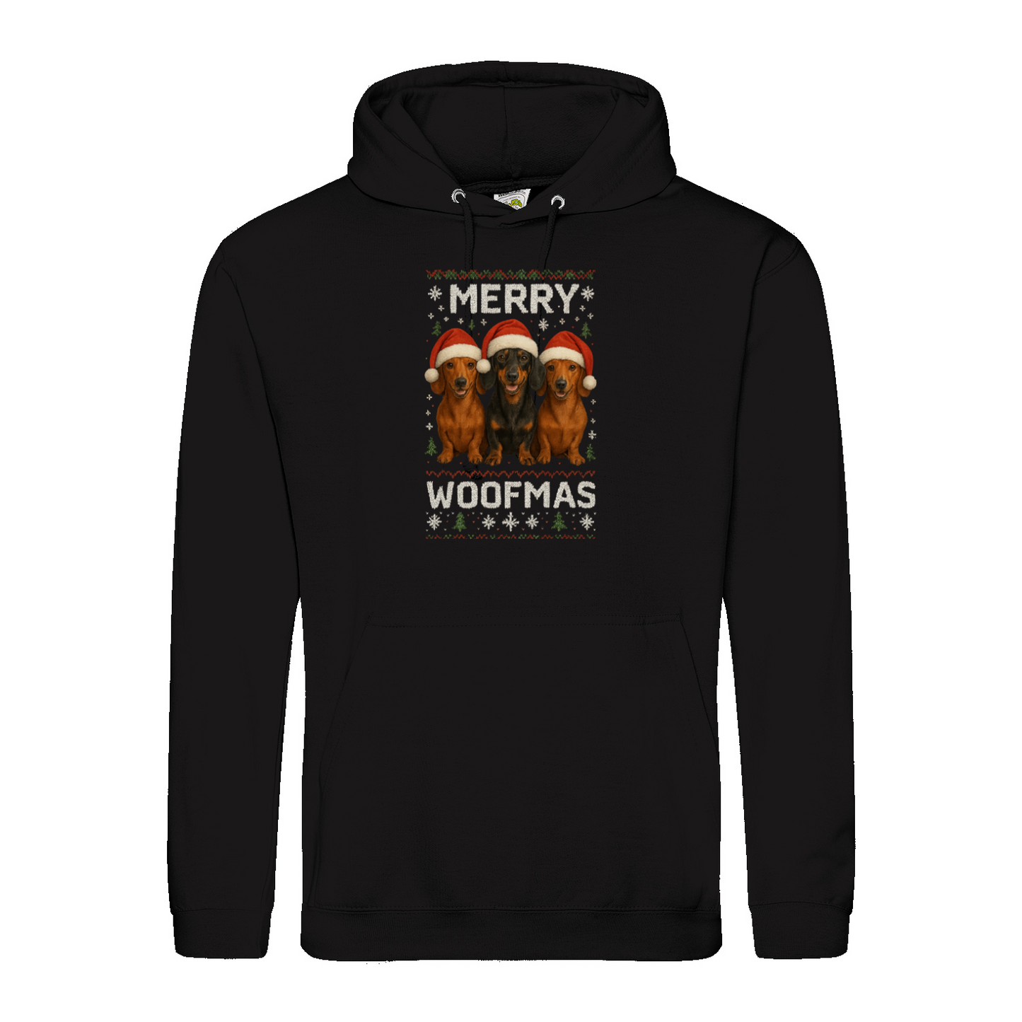 Merry Woofmas Hoodie – Lustiger Dackel Weihnachts-Hoodie-Hoodie-True Insights