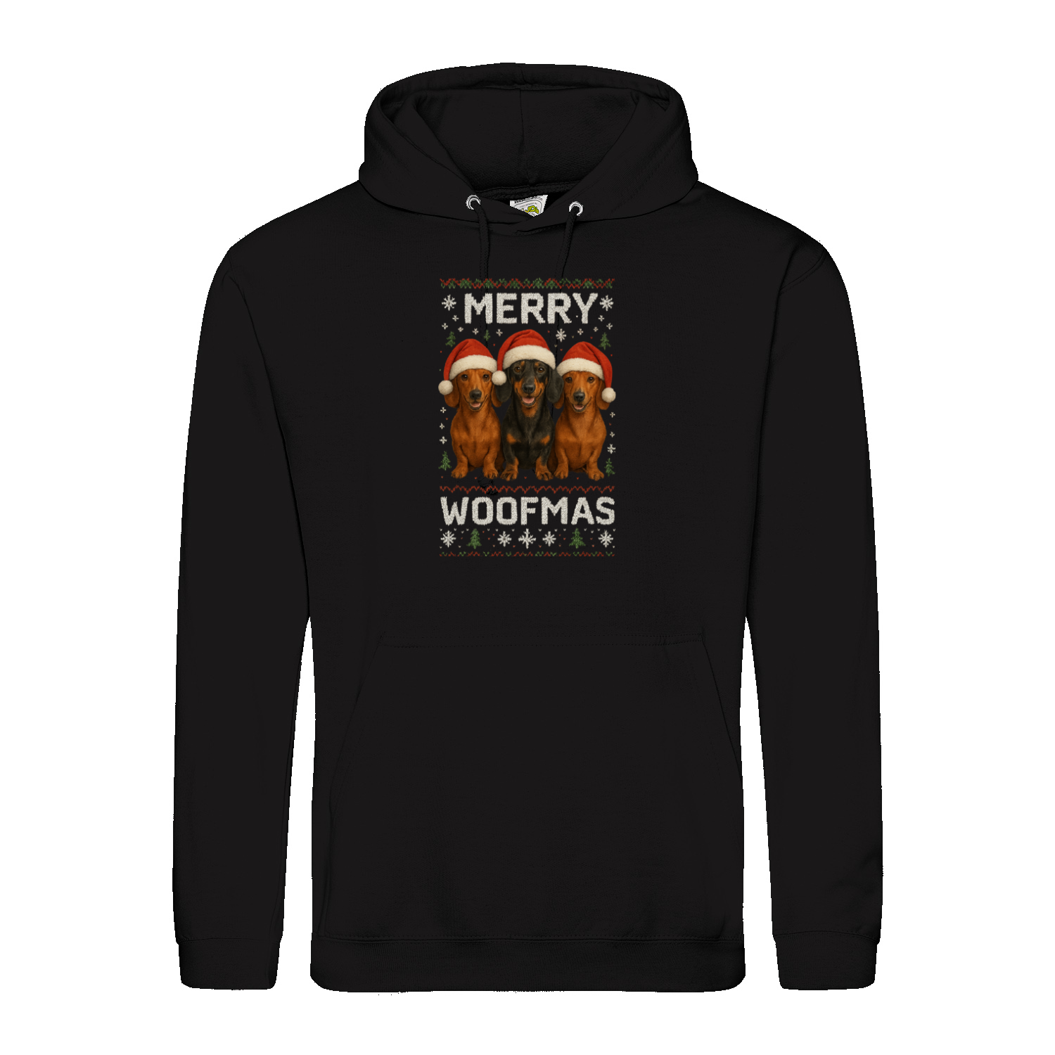 Merry Woofmas Hoodie – Lustiger Dackel Weihnachts-Hoodie-Hoodie-True Insights